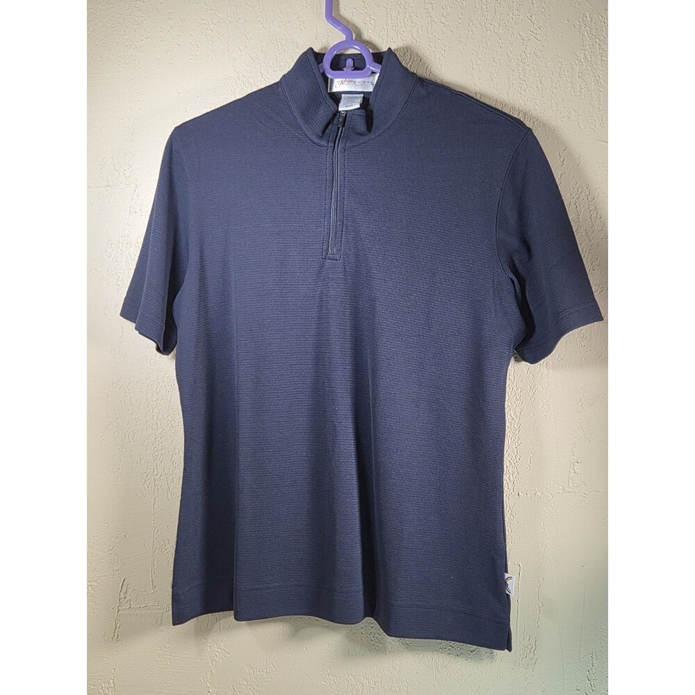 Il Migliore Ladies Performance Mock Neck 1/4 Zip Shirt Navy Blue Medium NWT